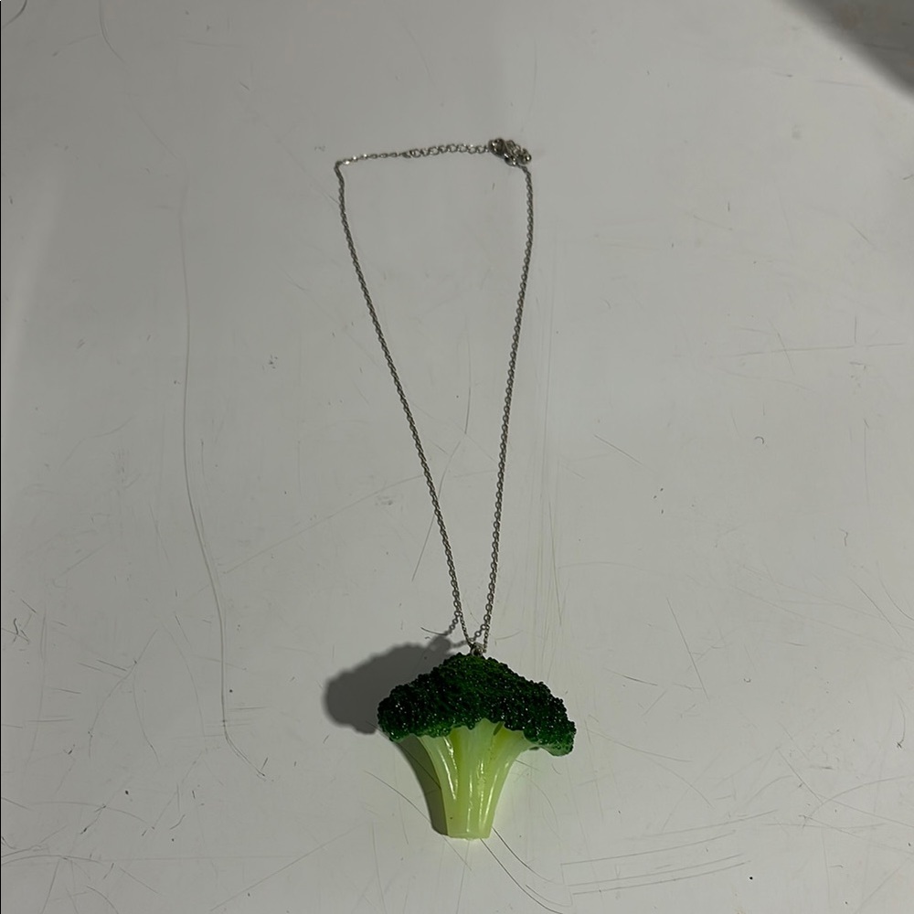 Green Broccoli Pendant Necklace